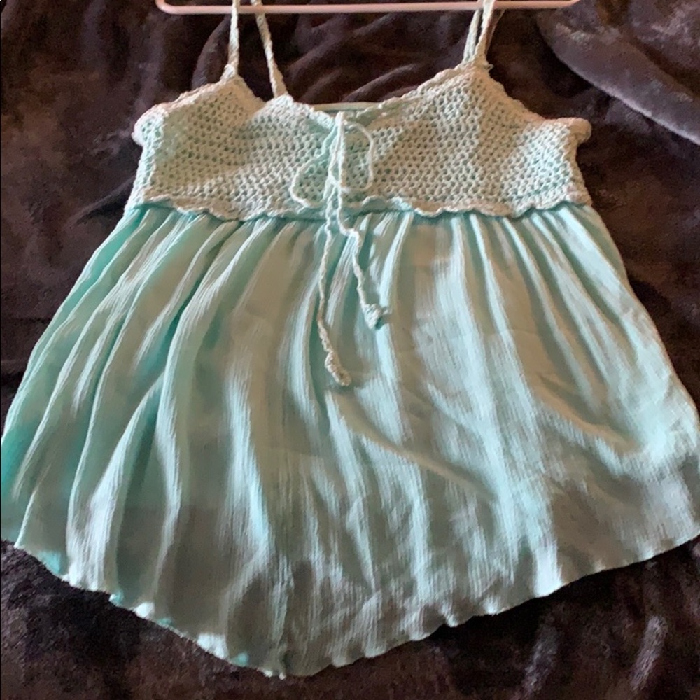 Light teal tank top